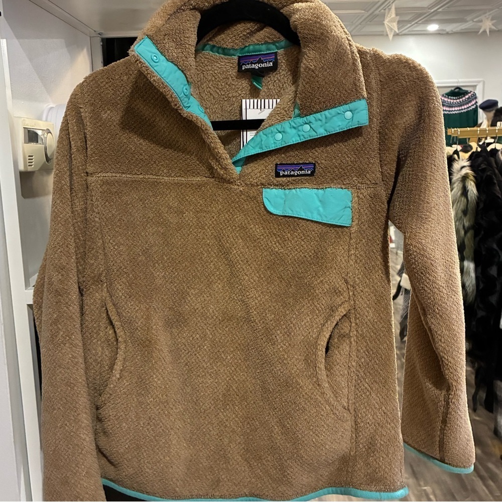Patagonia retool snap brown and teal pullover size S